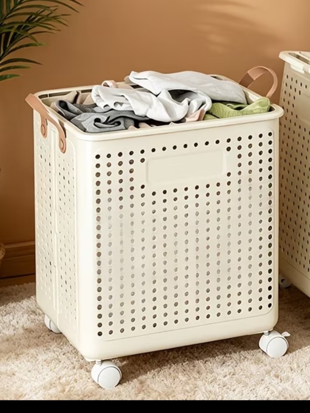 Large Foldable Rolling Laundry Basket With Handles SEALED